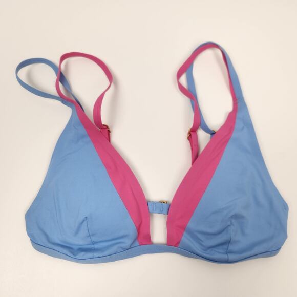 L*Space Finneas Bikini Top Blue Pink Size Medium NWT - Picture 2 of 5